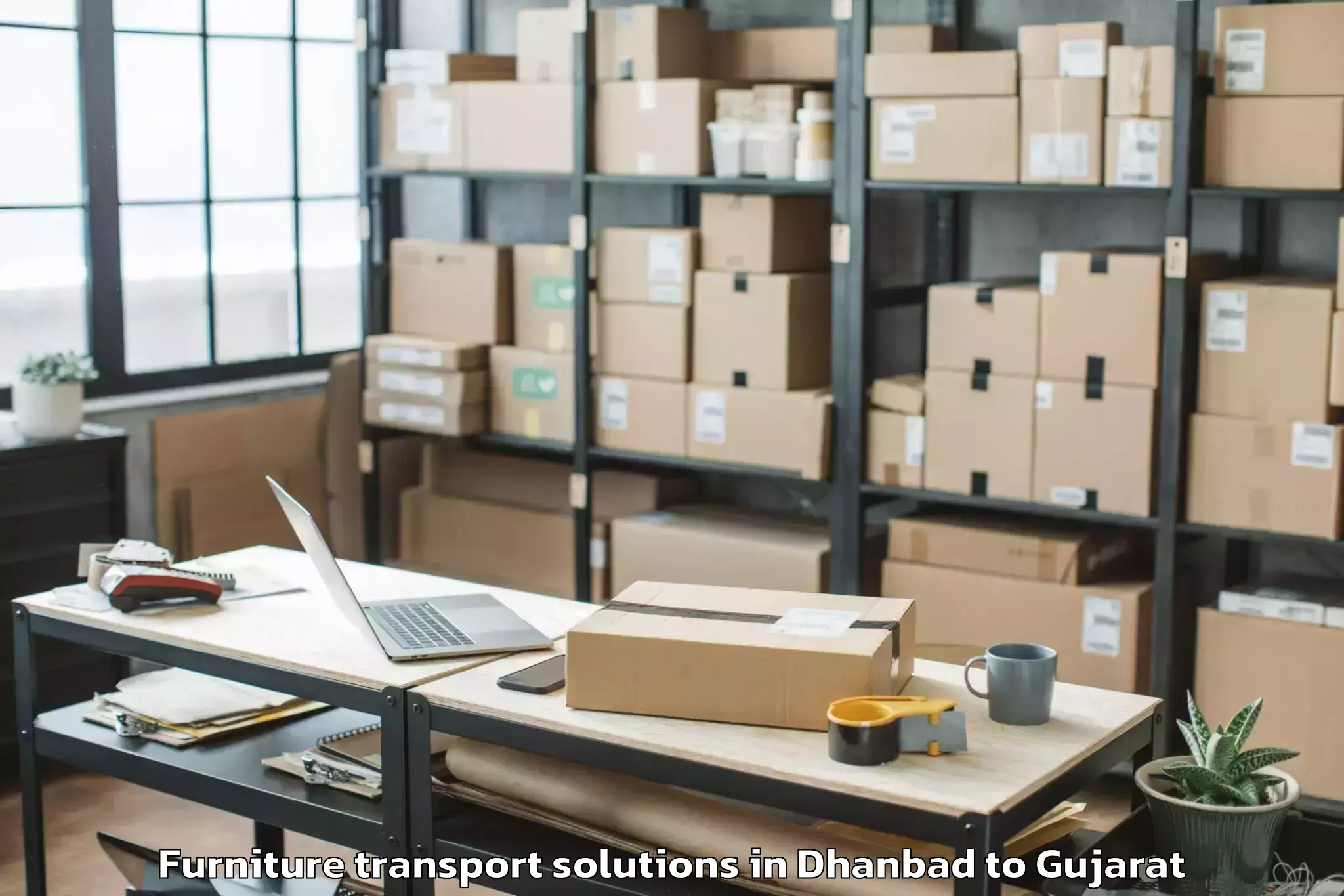 Top Dhanbad to Dhuvaran Furniture Transport Solutions Available